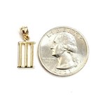 New 14kt Yellow Gold Solid Roman Number 3 Pendant Charm Gift Fine Jewelry 1 3g