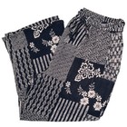 Traditional Japanese Mingei Pants Indian Cotton Crepe Patchwork Print  One Size