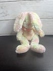 Russ Berrie Rainbow Bunny Rabbit Plush W bow Pastel Sherbet Stuffed Toy 12 