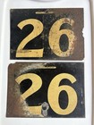 Vintage Service 1930s Gas Station Metal Sign Pair 2 Sided   26 Gas Price