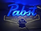 Pabst Blue Ribbon Lighted Beer Sign Vintage Crack In Lower Part    Works  