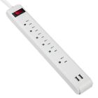 6 Outlet Power Strip Surge Protector With 2 Usb 3ft 300j 15a 125v