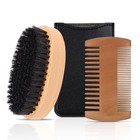 Men s Beard Brush Kit With Pearwood Comb And Boar Bristle Beard Brush  Beard 