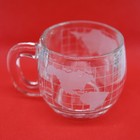 1970 Vintage Nestle Nescafe World Globe Frosted Glass Coffee Mugs Set Of 2 70 s
