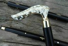 Vintage Brass Handle Victorian Style Wooden Walking Stick Antique Designer Cane