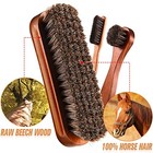 4 Pcs Horsehair Shine Shoes Brush Kit - Polish Dauber Applicators - Style A