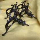 4 Antique Victorian Or Eastlake Style Cast Iron Dual Coat Hooks