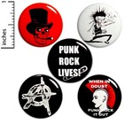 Vintage 80s 90s Style Punk Rock Anarchy Pin Buttons Lot Of 5 Punk Pins 1    P71-5