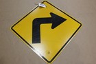 Authentic Right Turn Road Sign Real Street Vintage Retired Highway 30 x30 