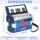 17 Key Piano Accordion  8 Bass Kids Accordion  Celluloid Body  Metal Cover Accor
