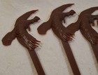 1977 Wild Turkey 9 Brown Figural Heads 6 5  L Plastic Drinks Sticks Ky  Usa
