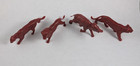Marx Red-brown Soft Plastic Circus Jungle Wild Animals Vintage Lot Of 4
