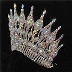 12cm Tall Crystal Huge Tiara Crown Wedding Bridal Queen Princess Prom Adjustable