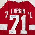 Autographed signed Dylan Larkin Detroit Red Hockey Jersey Beckett Bas Coa