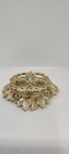 Vintage Gold Tone Metal Lipstick Holder With Aurora Borealis Rhinestones