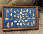 39x Lot Authentic Arrowheads Creek Native American Display Case Tallapoosa Co Al