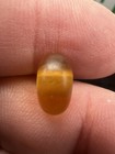 Older Antique Golden Glass Fake Amber Rounded Disc Bead 10 8 X 5 6 Mm Heirloom