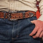 Montana Silversmiths Cowboy Classic 3-piece Tri-color Western Belt Buckle Set