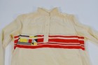 Cream Silk Made In Italy Striped Band Collar Le Player Miami Vtg 70s 80s Shirt