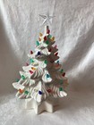 Ceramic Christmas Tree   Stand 13    White Vintage 1978 Multicolor Lights Star Top