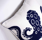 Embroidered Nautical Decor Pillow Cover square 18 Inches Decorative Canvas Pillo