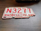 Rhode Island Ri License Plate N3277 Vintage 1947