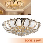 Led Ceiling Lamp Metal Gold Fluxery Crystal Chandelier Light Fixture Flush Mount