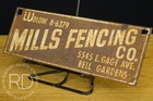 Vintage Mills Fencing Co Bell Gardens Los Angeles Thick Metal Iron Sign 1950 s