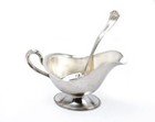 Silver Plate Gravy Boat Gorham Saucer With Rogers Ladle Set     Slv93