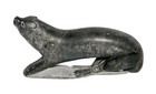 Inuit Eskimo Art Hand Carved Soapstone Otter Signed Numbered Vintage
