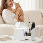 Plastic Square Tissue Box Cover Multi-functional Tissue Holder White Tissue Box