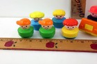 Vtg Lot Of 13 Fisher Price 1990 s Chunky Little People Figures   2 Vehicles Read