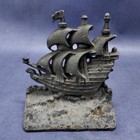 Vintage Nautical Cast Iron Old Ironsides Bookends Galleon Clipper Sailing Ship