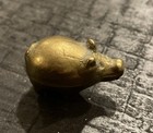 Vintage Miniature Solid Brass Pig Figurine Farm Rustic