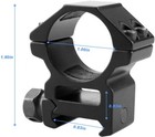 1   Inch  Middle Profile Scope Rings For Picatinny Weaver Mount Heavy Duty