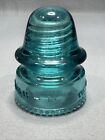 Vintage Hemingray 19 Aqua Teal Blue Glass Threaded Insulator Made In Usa 4x3 