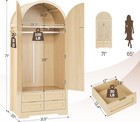 Armoire Wardrobe Closet W  4 Drawers Wood Bedroom Armoires   Wardrobes W  Rattan