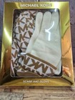 Michael Kors Women   s 3-piece Winter Gift Set     Hat  Scarf   Gloves  Camel cream