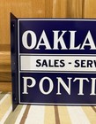 Oakland Pontiac Flange Sign Sales Service Gas Oil Parts Vintage Style Wall Decor