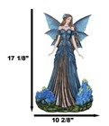Large 17 h Blue And Purple Beautiful Lavender Garden Meadows Fairy Figurine