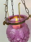 Pink Glass Hanging Candle Holder Lantern
