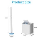 Disposable Toilet Brush With 12 Replacement Heads   1 Storage Barrel  white 