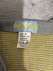 Dorsports Cardigan Sweater Size 2   Sz M Striped Yellow Gray Knit Button V-neck