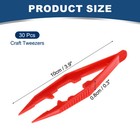 4 Inch First Aid Tweezers  30 Pcs Plastic Bead Craft Tweezers  Red