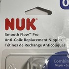 Nuk Smooth Flow Pro 0  M Nipples Anti-colic Silicon Nipple   Collar 2pk New