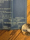 Vtg 1940 Buckeye Steel Casting Co Railroad Train Wheel Blueprint Paperwork 