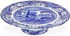 Spode Blue Italian Footed Cake Plate  Porcelain  10 5  - Blue White