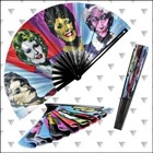 Girls Golden Pop Art Large Bamboo Folding Clack Hand Fan For Raves Festivals