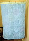 Vtg Hand Sewn   Embroidery Block Baby Quilt  Nursery Crib Blanket 51x33 W sleeve