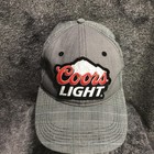 Coors Light Hat Cap Strap Back Gray Plaid Embroidered Beer Advertising Mens